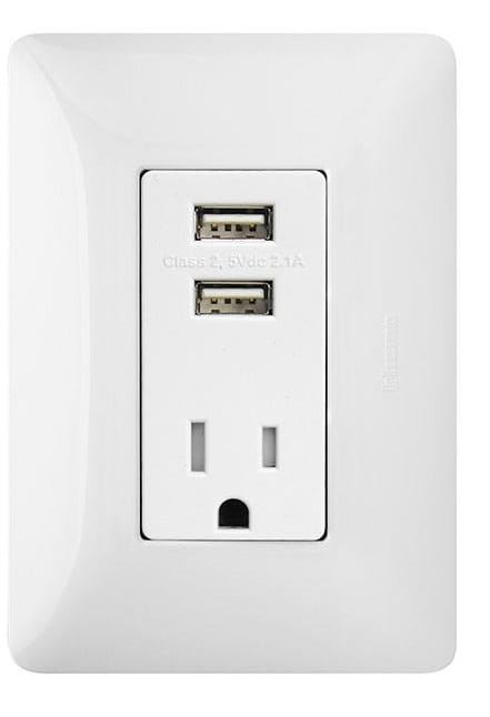 ARMADURA POLARIZADA 16A + 2 USB MATIX BTICINO