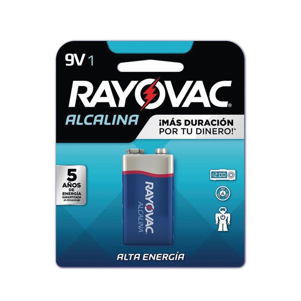 BATERIA RAYOVAC 9V ALCALINA