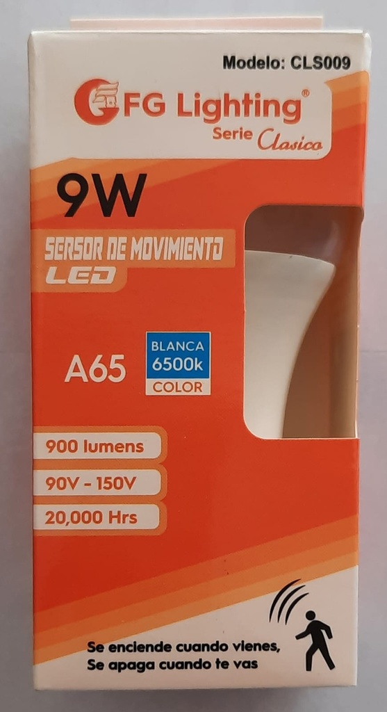 BOMBILLA CON SENSOR DE 9W FG LIGHTING