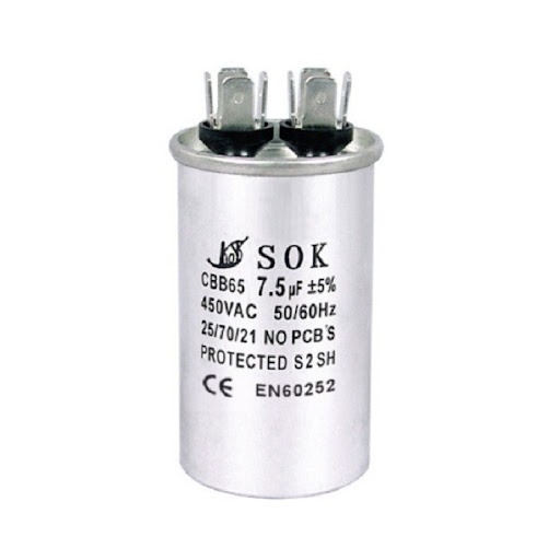 CAPACITOR 7.5UF DUAL VOLTAJE GRIS METAL QUALITY