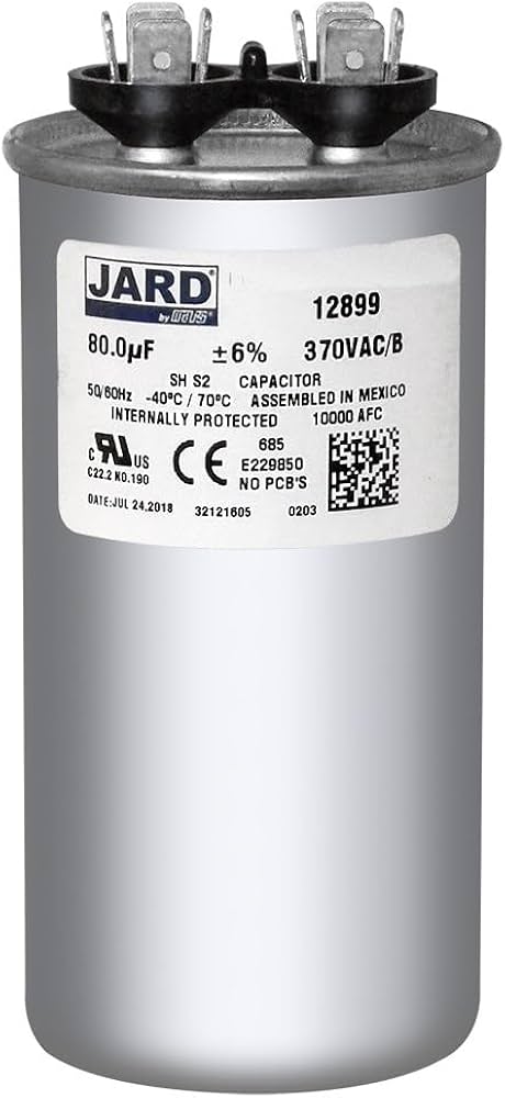 CAPACITOR 80UF DUAL VOLTAJE GRIS METAL JARD