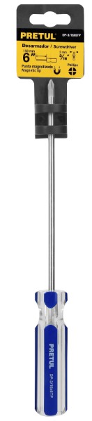 DESARMADOR PHILLIPS TRANSPARENTE  3/16X6 PRETUL