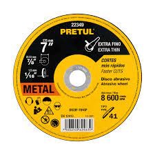 DISCO CORTE METAL EXTRA FINO PRETUL 7 X 1.5MM