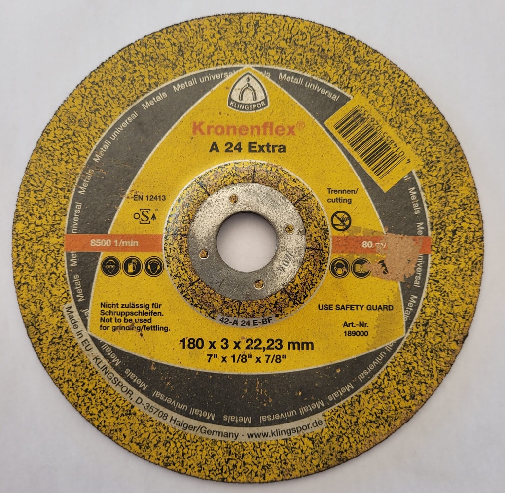 DISCO CORTE METAL NORMAL A 24 EXTRA 7 KRONENFLEX