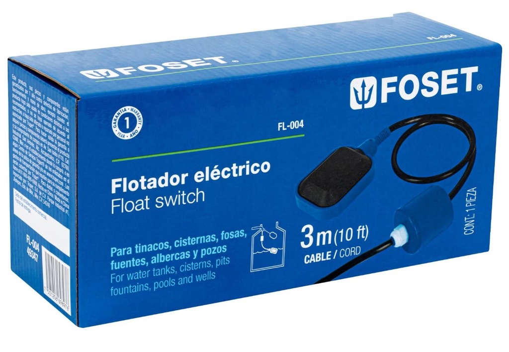 FLOTADOR ELECTRICO PARA TINACO 3M FOSET