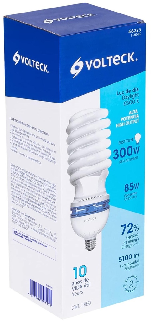 FOCO ESPIRAL 85W ALTA POTENCIA VOLTECK