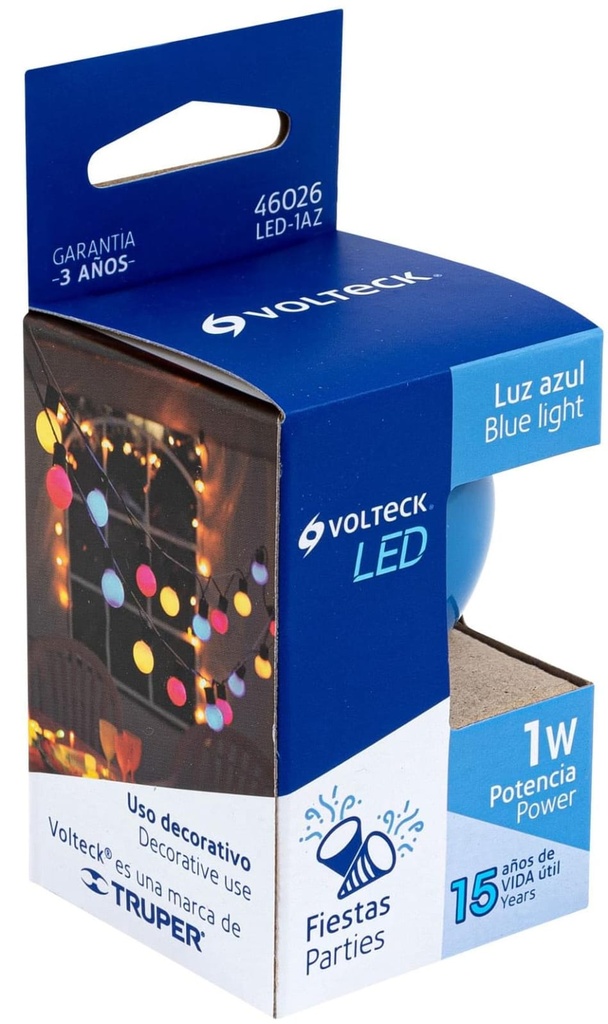 FOCO LED DE 1W COLOR AZUL VOLTECK