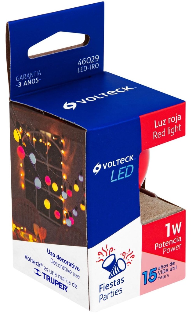 FOCO LED DE 1W COLOR ROJO VOLTECK