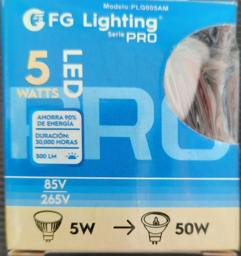 FOCO LED MR16 GU5.3 5W LUZ AMARILLO FG LIGHTING