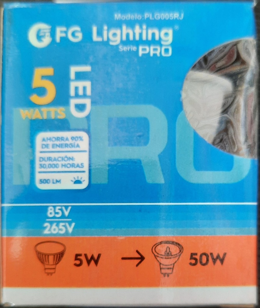 FOCO LED MR16 GU5.3 5W LUZ ROJA FG LIGHTING
