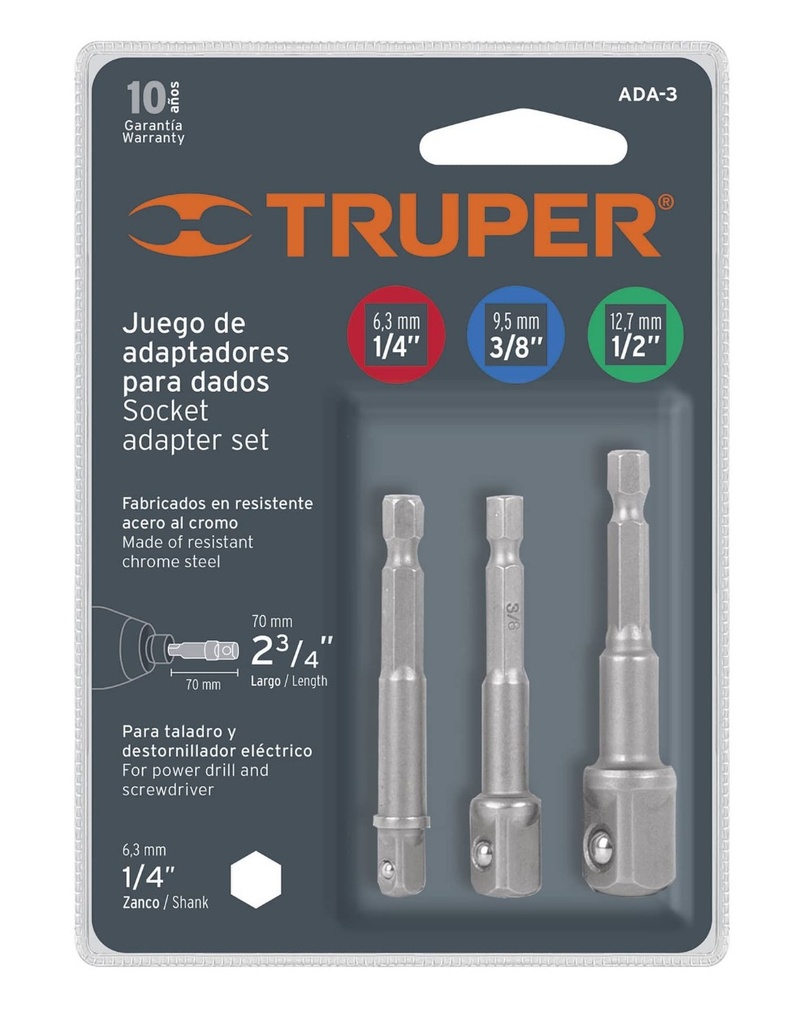 JUEGO DE ADAPTADORES PARA DADOS 3 PIEZAS