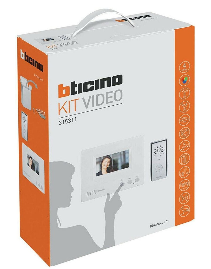 KIT VIDEOPORTERO COLOR BLANCO 4.3 MANOS LIBRES BTICINO
