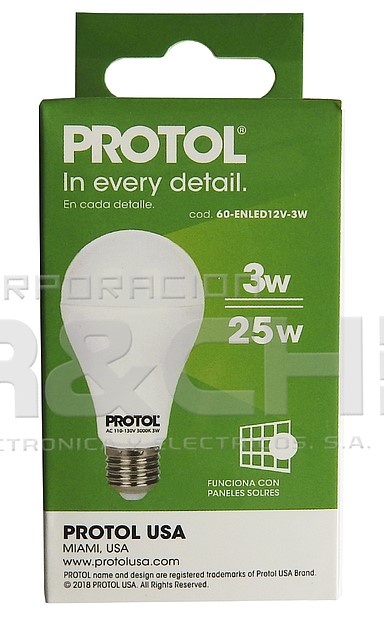LAMPARA DE 12V 3W PROTOL