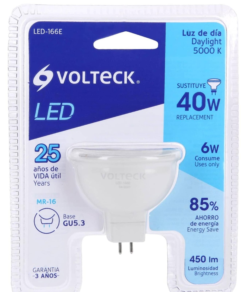 LAMPARA DE OJO DE BUEY MR16 6W VOLTECK