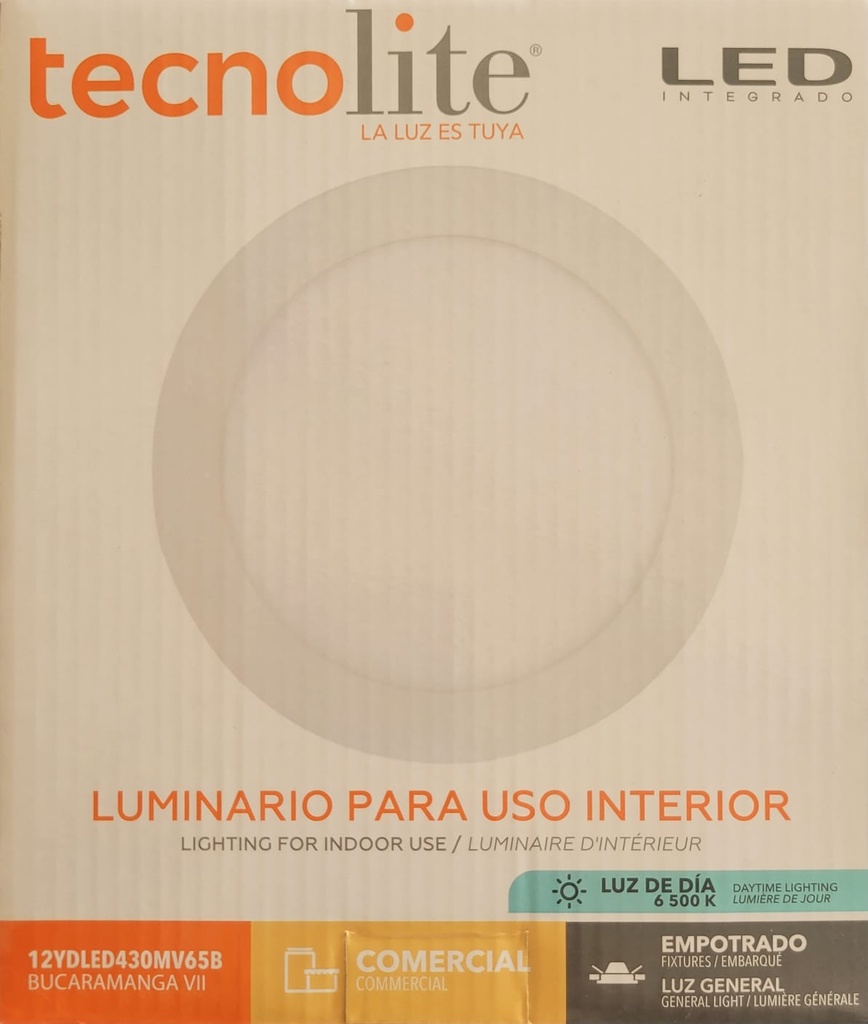 LAMPARA LED OJO DE BUEY 18W LUZ BLANCO TECNO LITE