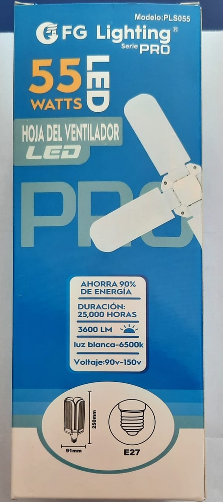 LAMPARA LED TIPO VENTILADOR DE 4 HOJA 55W FG LIGHTING