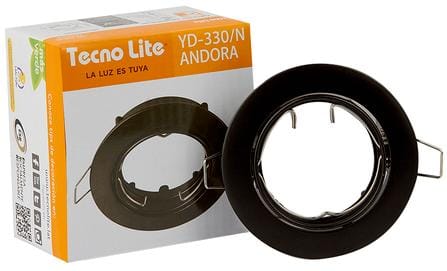 LAMPARA OJO DE BUEY MOVIBLE PARA MR16 NEGRO TECNO LITE