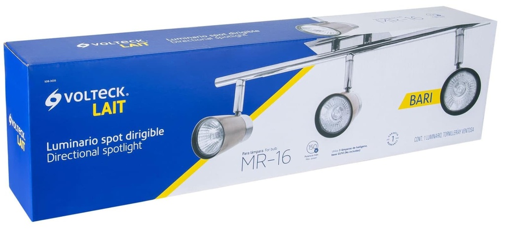 LUMINARIA DIRIGIBLE LINEA BARI, 3 LUCES VOLTECK