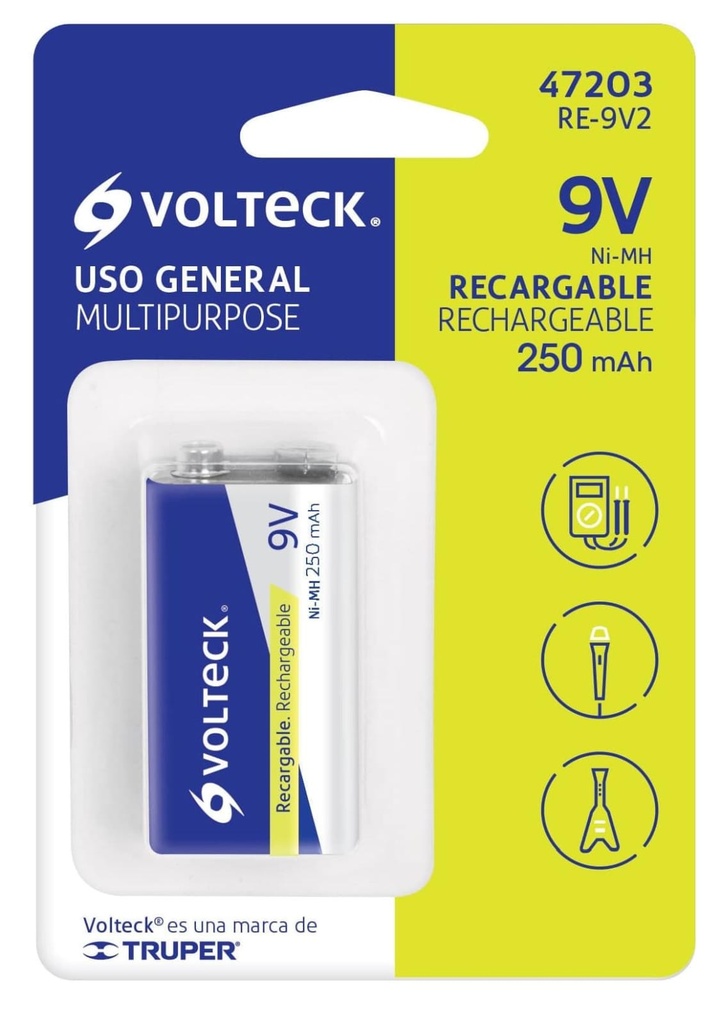 PILA RECARGABLE 9V VOLTECK