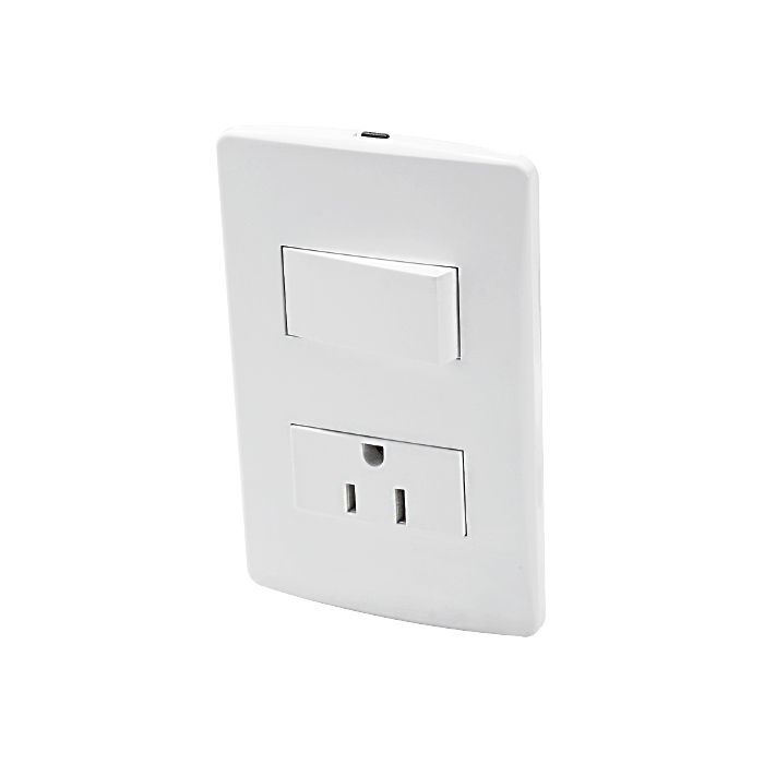 PLACA APAGADOR SENCILLO CONTACTO ATERRIZADO HABIT FULGORE
