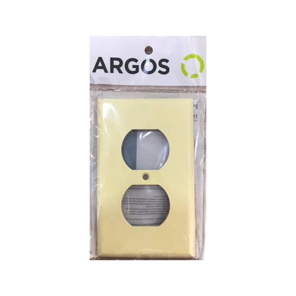 PLACA PARA TOMA DOBLE PLASTICA MARFIL ARGOS