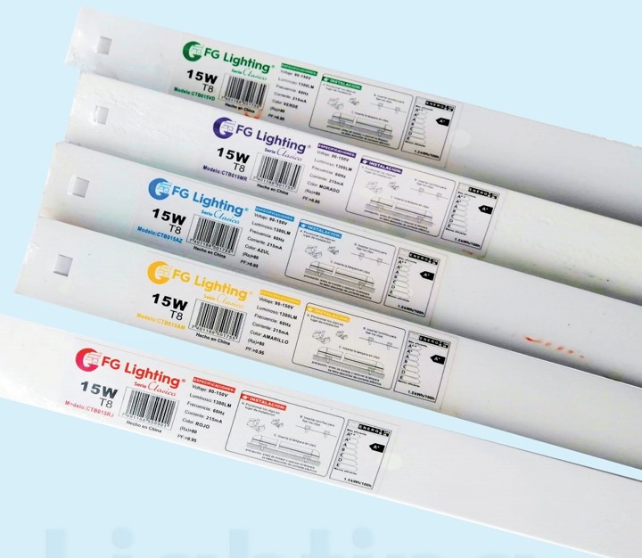 SERIE CLASICO TUBO LED 15W AMARILLO FG LIGHTING