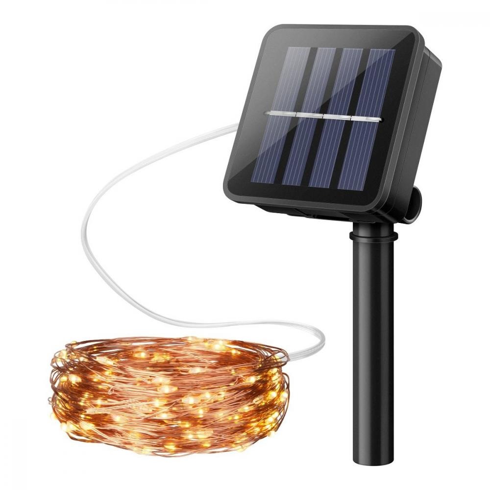 SERIE DE LUZ AMARILLA DE 20M LUZ SOLAR ORO