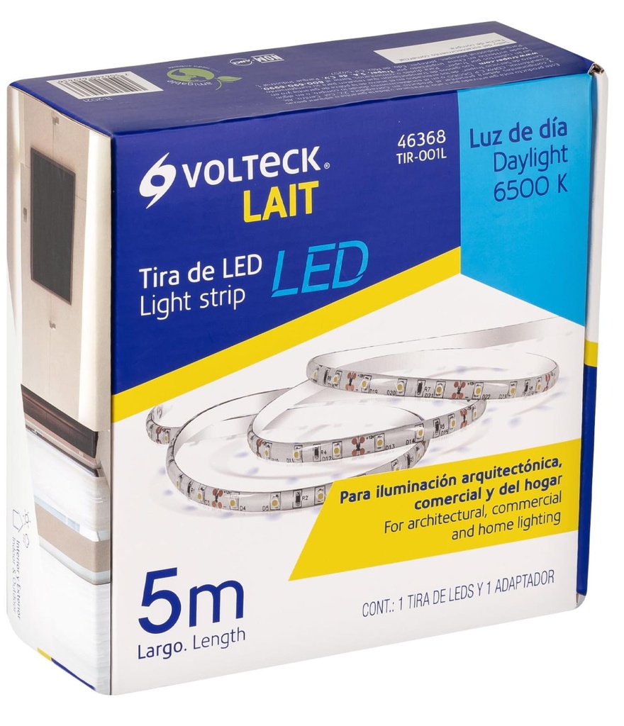 TIRA DE LED 6400K LUZ DIA 5MT VOLTECK