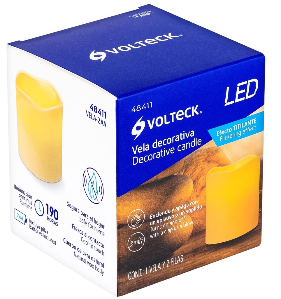 VELA DECORATIVA DE LED CON SENSOR VOLTECK