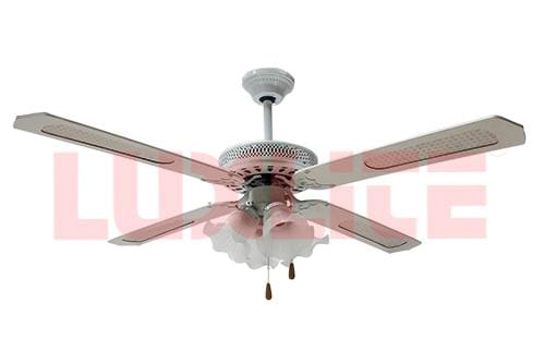 VENTILADOR DECORATIVO 52 BLANCO CON LAMPARA LUXLITE