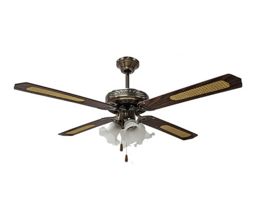 VENTILADOR DECORATIVO 52 BRONCE CON LAMPARA LEXLITE