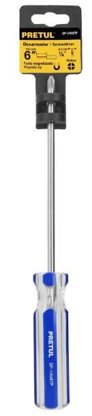 DESARMADOR PHILLIPS TRANSPARENTE 1/4X6 PRETUL
