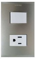 ARMADURA 15A CON SWITCH CHAMPAGNE NOBILE BTICINO