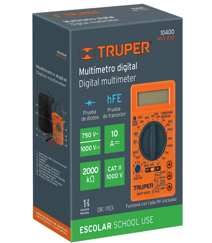 MULTIMETRO DIGITAL ESCOLAR TRUPER