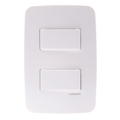 APAGADOR DOBLE SENCILLO P/CAJA FG LIGHTING BLANCO