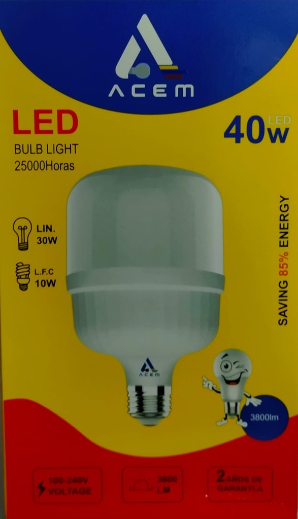 BOMBILLA LED ALTA POTENCIA 40W (ACEM)