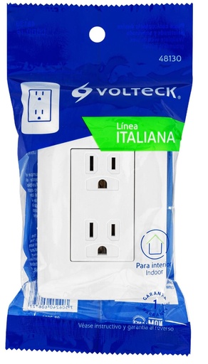 [48130] CONTACTO DUPLEX 15A TOMA VOLTECK ITALIANA