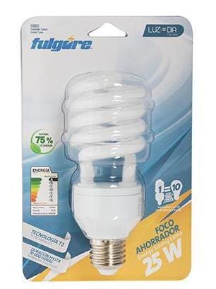 [FU0031] FOCO AHORRADOR TIPO ESPIRAL 25W LUZ DE DIA FULGORE
