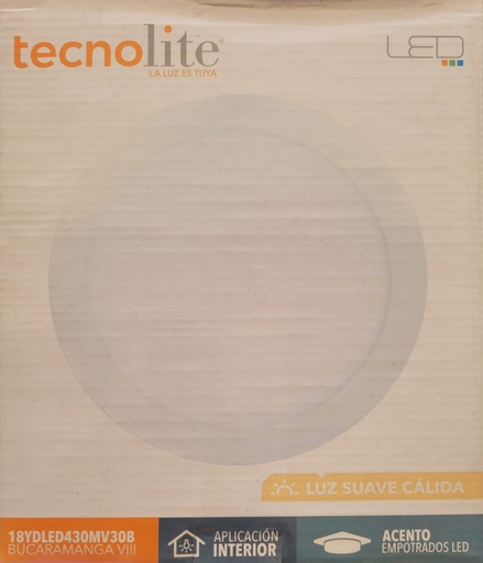 [18YDLED430MV30B] LAMPARA LED OJO DE BUEY 18W LUZ AMARILLO TECNO LITE