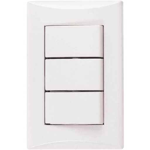 [1005-W] SWITCH TRIPLE 15A 125V BLANCO PLATA EAGLE