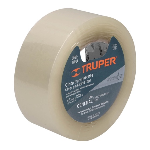 [12551] CINTA EMPAQUE TRANSPARENTE 40M TRUPER