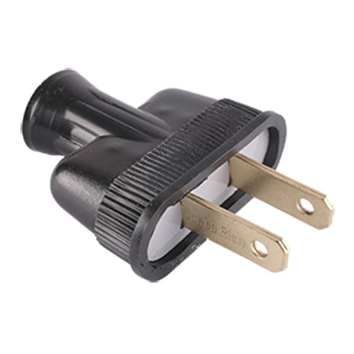 [1140BK] ESPIGA PLANA NEGRA 15A 125V EAGLE